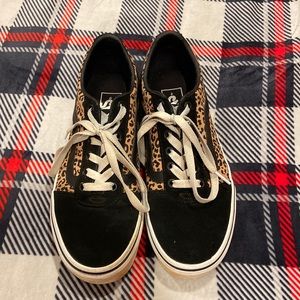 Black and leopard print vans!